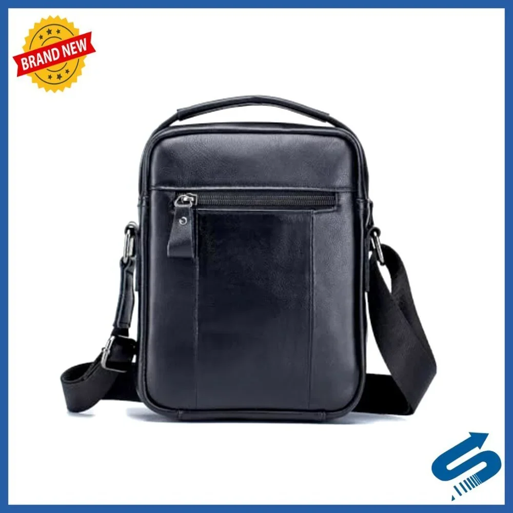 Genuine Leather Crossbody Bag with Multiple Pockets for Everyday Carry